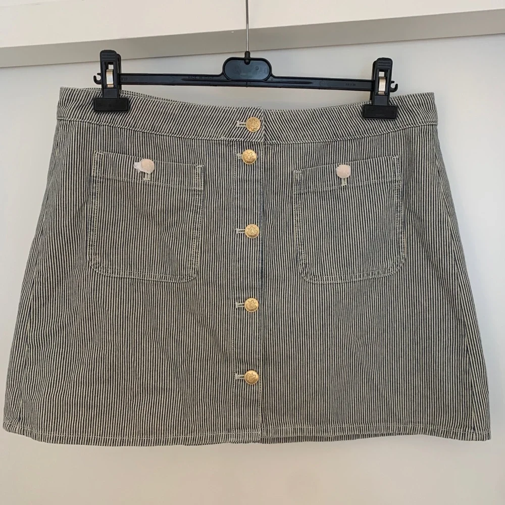 JCrew Striped Denim Mini Skirt - Picture 2 of 8